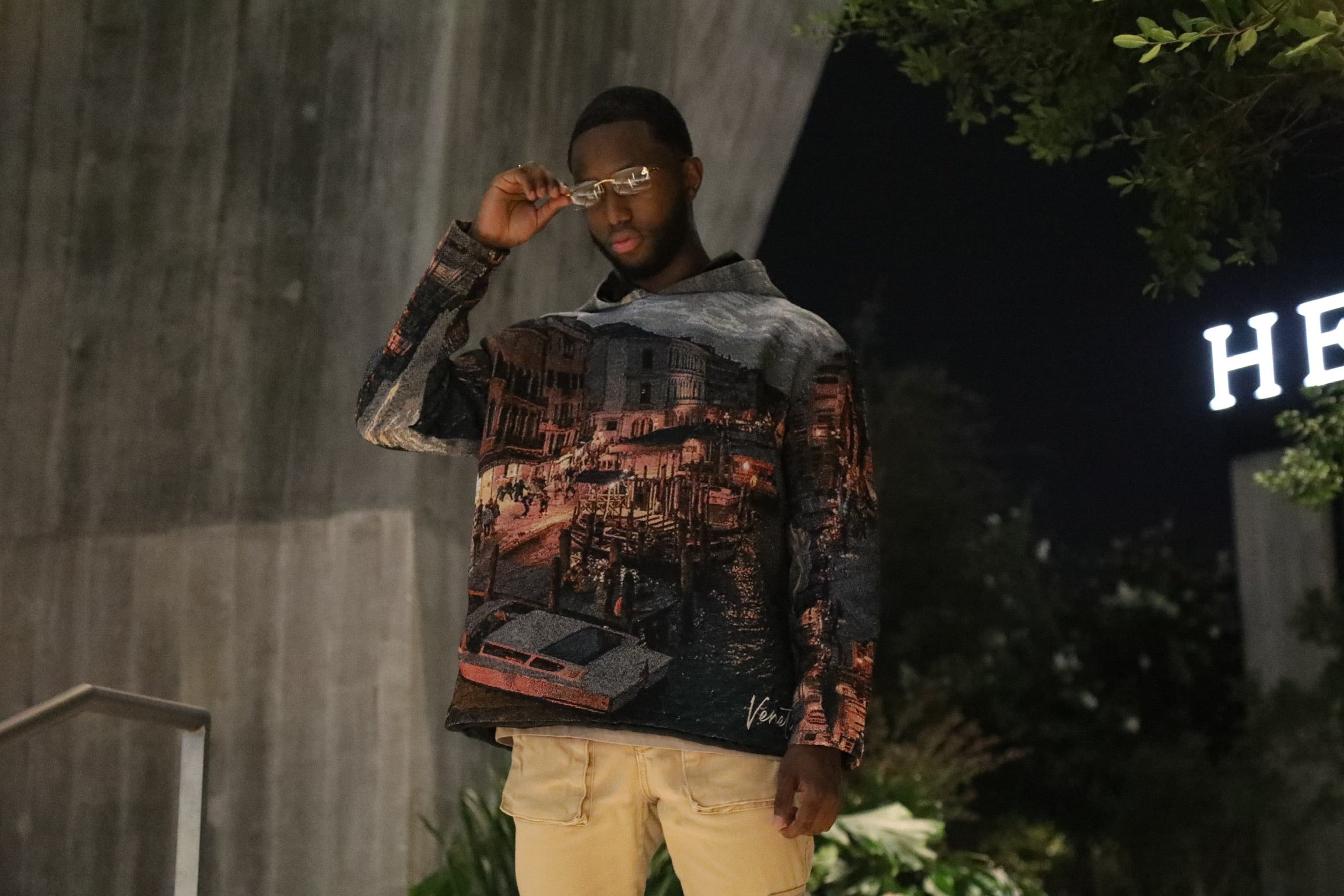 A Night in Venice Tapestry Hoodie